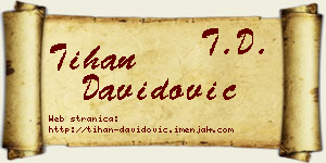 Tihan Davidović vizit kartica